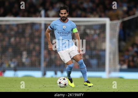 Ikay Gundogan von Manchester City während des UEFA Champions League Group G-Spiels zwischen Manchester City und Borussia Dortmund am Mittwoch, 14.. September 2022, im Etihad Stadium in Manchester. (Kredit: Mark Fletcher | MI News) Kredit: MI Nachrichten & Sport /Alamy Live News Stockfoto