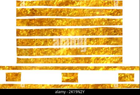 Handgezeichnetes Druckstapel-Symbol in Doodle-Skizze s in Goldfolie Textur Vektorgrafik Stock Vektor