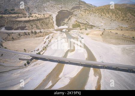 Luftaufnahme der Cendere-Brücke Stockfoto