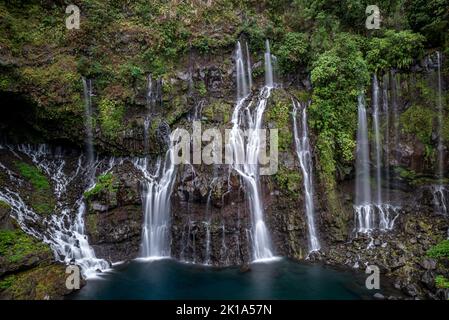 Wasserfall von Grand Galet, Insel Réunion, Frankreich Stockfoto