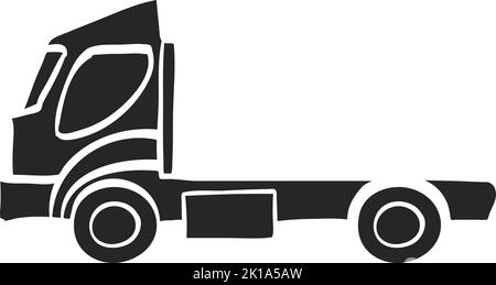 Handgezeichnete Vektorgrafik für leeren Container-Hubwagen Stock Vektor