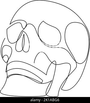Menschlicher Schädel eine Linienzeichnung. Stil für einzelne fortlaufende Linien. Vektorgrafik Stock Vektor