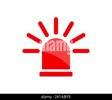 Emergency Sirene, Alarm-und Warnzeichen Symbol-Logo-Design. Vektorgrafik und Illustration der Notdienstabteilung Polizei-Feuerwehr-Ambula. Stock Vektor
