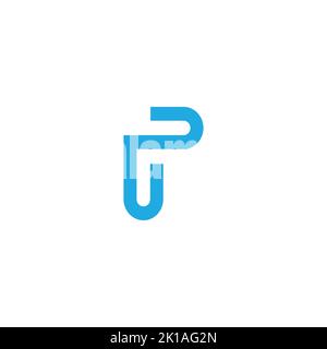 Buchstabe pu einfache Schleife geometrische Linie Logo Vektor Stock Vektor