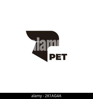 Buchstabe p PET Silhouette Symbol Logo Vektor Stock Vektor