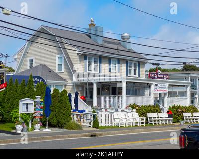 Black Cat Harbor Shack an der 165 Ocean Street im Hyannis Port in der Stadt Barnstable, Cape Cod, Massachusetts, USA. Stockfoto