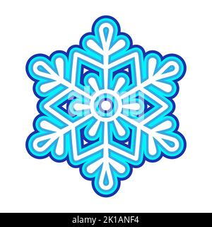 Blaue Schneeflocke. Vektorsymbol-Logo-Design Stock Vektor