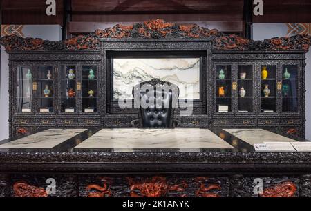 Das Gebäude und das Innere des Zhongwang Landhauses des Himmlischen Königreichs Taiping in Suzhou, China Stockfoto