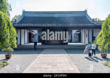 Das Gebäude und das Innere des Zhongwang Landhauses des Himmlischen Königreichs Taiping in Suzhou, China Stockfoto