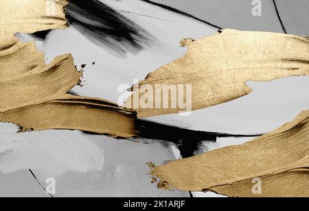 Abstrakt, Tinte, goldenes Element, Illustration Hintergrund. Die Mode der modernen Kunst Wand Stockfoto