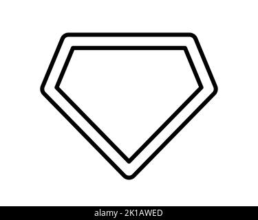 Super man Schild Symbol. Comic super Held Mann das schild des schirm. Superhelden-Label in Diamantform. Symbol für Kraft und Stärke. Vektorgrafik Stock Vektor
