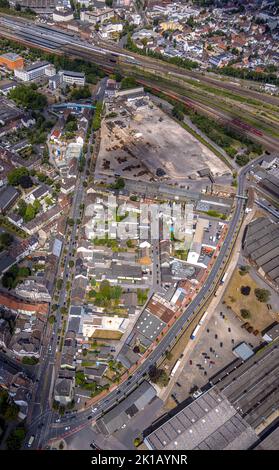 Luftaufnahme, Gewerbegebiet und Baugebiet zwischen Wilhelmstraße und Banningstraße, Mitte, Hamm, Ruhrgebiet, Nordrhein-Westfalen, Deutschland, C Stockfoto