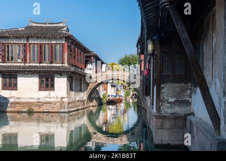 Alte Stadt Zhouzhuang, Suzhou, China Stockfoto