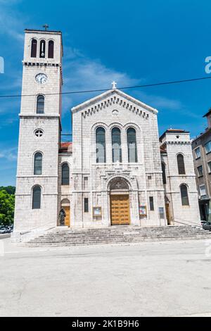 Sarajevo, Bosnien und Herzegowina - 3. Juni 2022: Die St.-Joseph-Kirche im Stadtzentrum von Sarajevo. Stockfoto