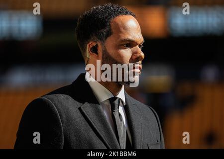 Wolverhampton, Großbritannien. 17. September 2022. TV-Experte Joleon Lescott vor dem Premier League-Spiel Wolverhampton Wanderers gegen Manchester City in Molineux, Wolverhampton, Großbritannien, 17.. September 2022 (Foto von Conor Molloy/News Images) in Wolverhampton, Großbritannien am 9/17/2022. (Foto von Conor Molloy/News Images/Sipa USA) Quelle: SIPA USA/Alamy Live News Stockfoto