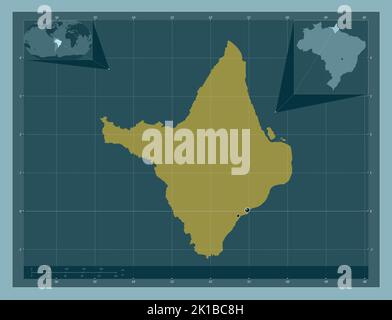 Amapa, Bundesstaat Brasilien. Einfarbige Form. Standorte der wichtigsten Städte der Region. Karten für zusätzliche Eckposition Stockfoto