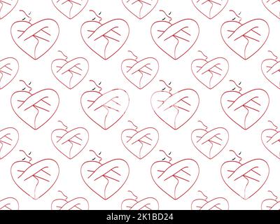 Geometrie, Blumen- und Herzmuster. Nahtloses Muster. Isolierter Hintergrund Vektor-Illustration Stock Vektor