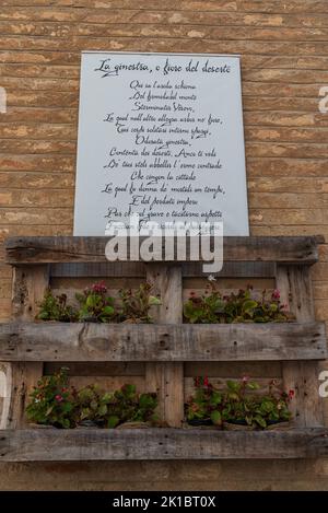 Recanati ist eine italienische Stadt mit 20 975 Einwohnern in der Provinz Macerata in den Marken. Stockfoto