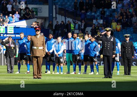 Sheffield Wednesday Spieler während des Sky Bet League 1-Spiels Sheffield Wednesday gegen Ipswich Town in Hillsborough, Sheffield, Großbritannien, 17.. September 2022 (Foto von Simon Bissett/News Images) Stockfoto