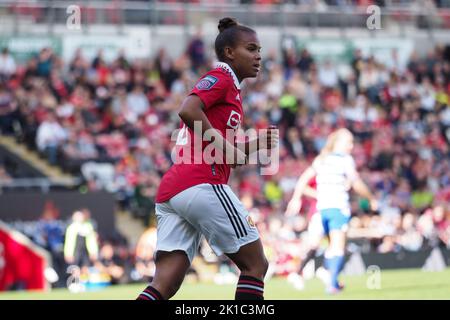 Leigh, Großbritannien. 17. September 2022. Leigh, England, 17. 2022. September: Nikita Parris (22 Manchester United) in Aktion während des Barclays FA Womens Super League-Spiels zwischen Manchester United und Reading im Leigh Sports Village in Leigh, England (Natalie Mincher/SPP) Credit: SPP Sport Press Photo. /Alamy Live News Stockfoto