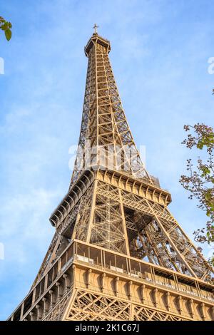 Detailansicht des Eiffelturms, Paris, Frankreich Stockfoto