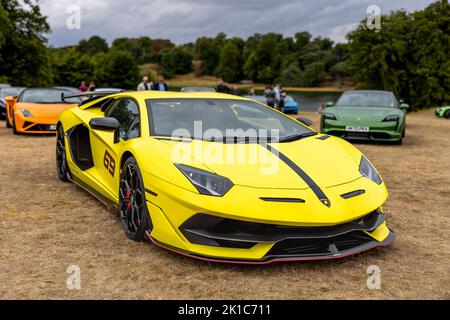 Lamborghini Aventador LP 770-4 SVJ, ausgestellt auf der Salon Privé Concours d’Elégance Motorshow im Blenheim Palace Stockfoto