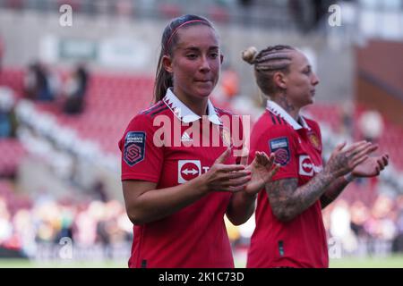 Leigh, Großbritannien. 17. September 2022. Leigh, England, 17. 2022. September: Maya Le Tissier (15 Manchester United) nach dem Barclays FA Womens Super League Spiel zwischen Manchester United und Reading im Leigh Sports Village in Leigh, England (Natalie Mincher/SPP) Credit: SPP Sport Press Photo. /Alamy Live News Stockfoto