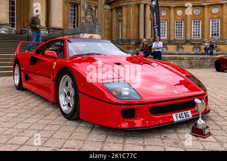 Ferrari F40 ‘F40 BG’ auf dem Concours D’Elegance, der am 4.. September 2022 im Blenheim Palace stattfand Stockfoto