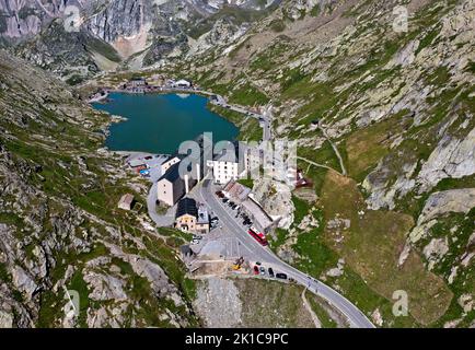 Hospiz auf dem Grossen St. Bernhard Pass, Wallis, Schweiz Stockfoto