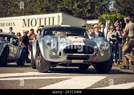 Goodwood, Chichester, Großbritannien. September 17., 2022. Touring Car-Legende Andy Priaulx fährt 1964 AC Cobra für die Royal Automobile Club TT-Show während des Goodwood Revival 2022 (Foto von Gergo Toth / Alamy Live News) Stockfoto