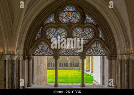 Fenster Westminster Abbey in the Cloisters London England, Großbritannien Stockfoto