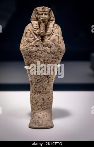 Ushebti des pharao Taharqa, Serpentin, 25. Dynastie, 690-664 v. Chr., Grab von Taharqa, Nuri, Sudan, Sammlung des British Museum. Stockfoto