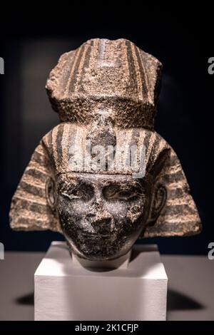 Wahrscheinlich Chef des pharao Shabaka, Granit, 25. Dynastie, 716-702 v. Chr., wahrscheinlich Heliopolis, Ägypten, Sammlung des British Museum. Stockfoto