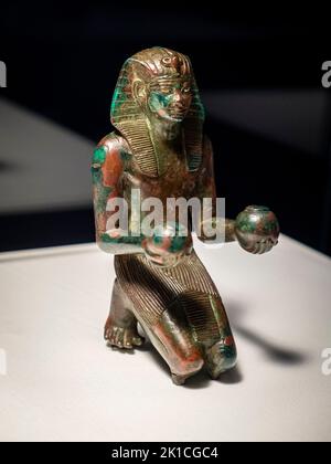 Statuette des pharao Tutmosis IV., Bronze, 18. Dynastie regierende Tutmosis IV., Ägypten, Sammlung des British Museum. Stockfoto