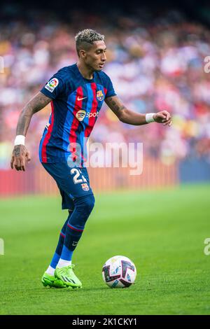 Barcelona, Spanien, 17, September 2022. Spanische La Liga: FC Barcelona / Elche CF. (22) Raphinha Credit: JG/Alamy Live News Stockfoto