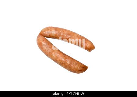 Nahaufnahme der chinesischen Schweinewurst, isoliert auf weißem Hintergrund Stockfoto