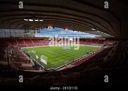 Middlesbrough, Großbritannien. 17. September 2022. Allgemeiner Blick ins Riverside Stadium vor dem Sky Bet Championship-Spiel Middlesbrough gegen Rotherham United im Riverside Stadium, Middlesbrough, Großbritannien, 17.. September 2022 (Foto von James Heaton/Nachrichtenbilder) Credit: News Images LTD/Alamy Live News Stockfoto