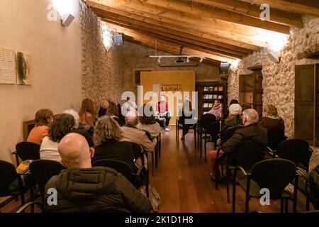 narrativa dels 70 , Casa Museu Llorenç Villalonga , Binissalem, Mallorca, Balearen, Spanien. Stockfoto