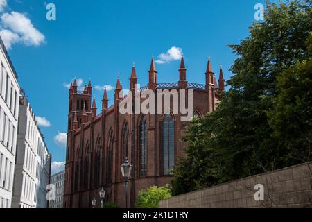 Die Rückseite der Friedrichswerderschen Kirche in Berlin Stockfoto