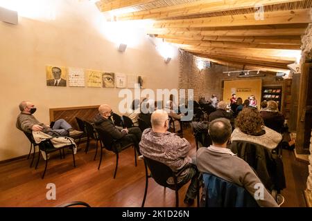 narrativa dels 70 , Casa Museu Llorenç Villalonga , Binissalem, Mallorca, Balearen, Spanien. Stockfoto