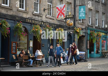 Edinburgh Schottland, Großbritannien 16. September 2022. Allgemeine Ansichten über die Royal Mile. Credit sst/alamy live News Stockfoto