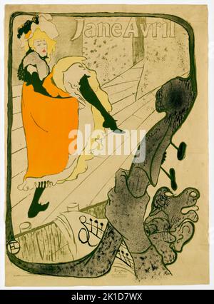 Jane Avril. Henri de Toulouse-Lautrec. Farblithographie auf braunes Wove-Papier. 1893. Stockfoto