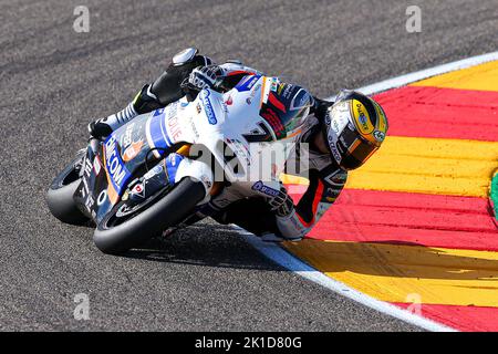 Barry Baltus aus Belgien von RW Racing GP mit Kalex während des Moto2 Freifahrens des MotoGP Gran Premio Animoca Brands de Aragon auf dem Motorland Aragon Circuit in Alcaniz, Spanien. Stockfoto