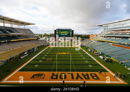 McLane Stadium Before the Baylor Bears vs Texas State Bobcats NCAA College Football Game, Samstag, 17. September 2022, in Waco, Text (Eddie Kelly/Bild von Stockfoto