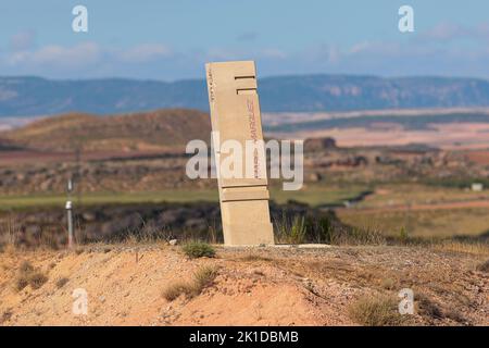 Alcaniz, Aragon, Spanien. 16. September 2022. Marc Marquez Denkmal während Moto2 Freies Training des MotoGP Gran Premio Animoca Brands de Aragon auf dem Motorland Aragon Circuit in Alcaniz, Spanien. (Bild: © David Ramirez/DAX via ZUMA Press Wire) Stockfoto