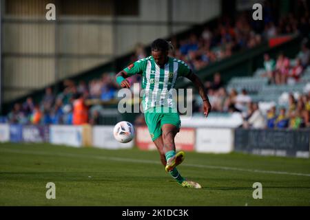 Yeovil Town V Chesterfield Samstag, 17. September 2022 - Huish Park - Yeovil - Vereinigtes Königreich Kredite an Martin Edwards Stockfoto