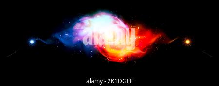 Zauberstäbe mit golden und blau leuchtenden glänzenden Spuren. Magische Schlacht auf Stäben. Isoliert auf schwarzem transparentem Hintergrund. Vektorgrafik Stockfoto