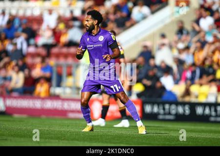 The University of Bradford Stadium, Bradford, England - 17.. September 2022 Jordan Roberts (11) of Stevenage - während des Spiels Bradford City gegen Stevenage, Sky Bet League Two, 2022/23, The University of Bradford Stadium, Bradford, England - 17.. September 2022 Credit: Arthur Haigh/WhiteRoseFotos/Alamy Live News Stockfoto