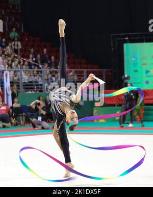 Sofia, Bulgarien. 17. September 2022. Darja Varfolomev aus Deutschland tritt beim Einzel-Rundum-Finale der FIG-Weltmeisterschaften 39. in Sofia, Bulgarien, am 17. September 2022 an. Quelle: Lin Hao/Xinhua/Alamy Live News Stockfoto