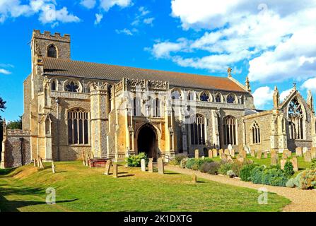 Cley am Meer, Norfolk, mittelalterliche Pfarrkirche, England, Großbritannien Stockfoto